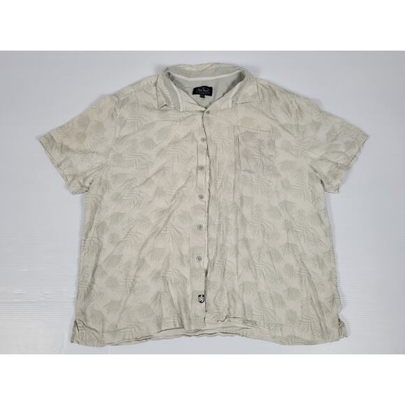 Nat Nast Silk Blend Button Shirt Mens XXL 2XL Palm Tree Short Sleeve Lightweight - Picture 1 of 7